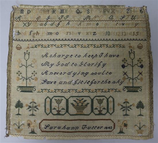 An early Victorian sampler, 1843